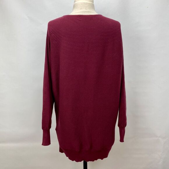 Nyland Women Rib Knit Sweater Tunic Top Small Oversized Lagenlook Dolman Sleeves - Picture 6 of 9